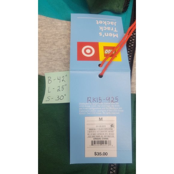Men's Color Block Stripe Zip-Up Track Jacket - LEGO Collection x Target Green Me - Picture 7 of 8
